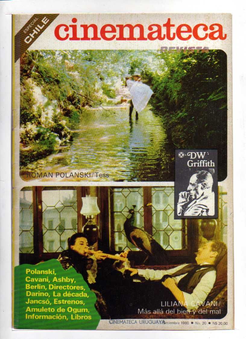 CINEMATECA REVISTA magazine side cover Issue 20 September 1980