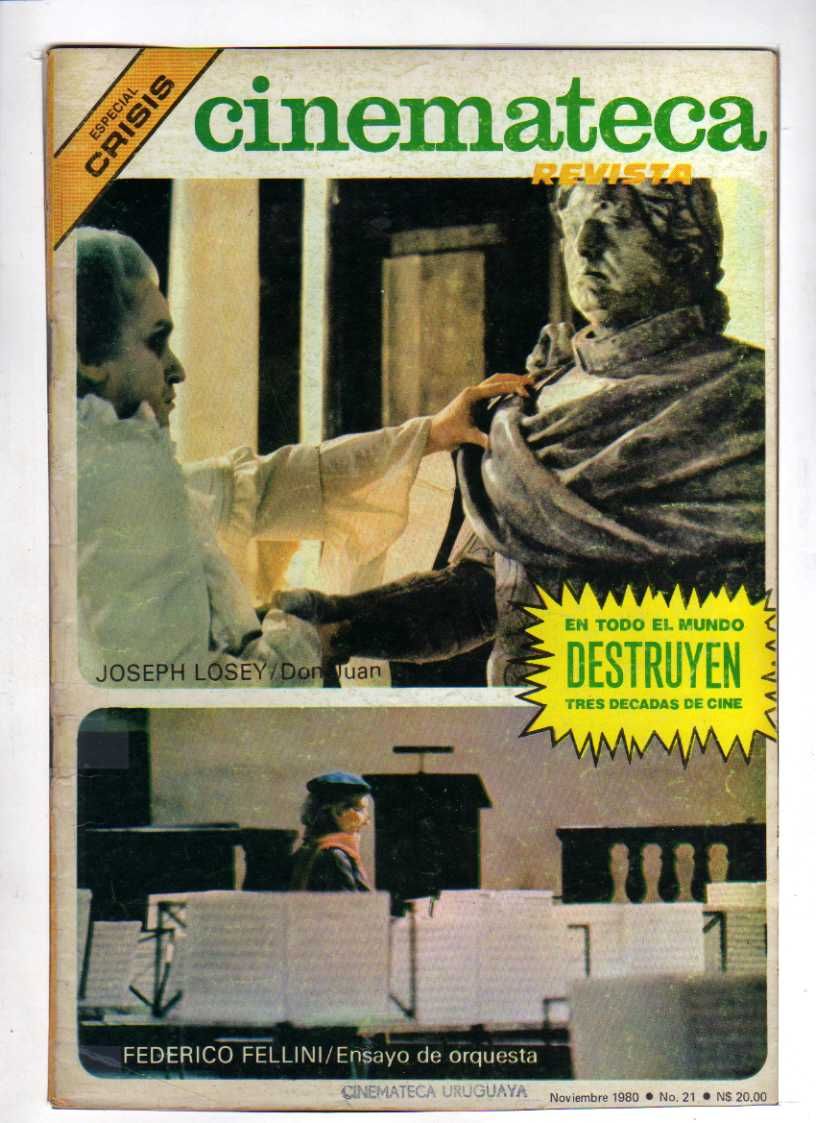 CINEMATECA REVISTA magazine side cover Issue 21 November 1980