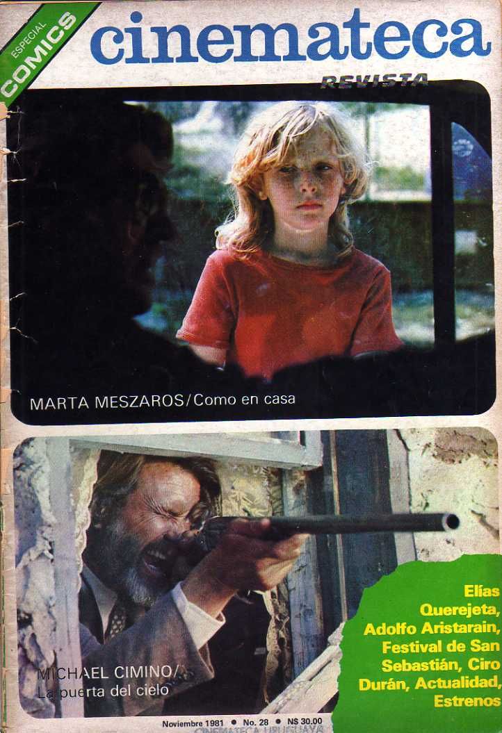 CINEMATECA REVISTA magazine side cover Issue 28 November 1981