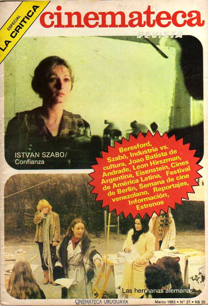 CINEMATECA REVISTA magazine side cover Issue 37 March 1983