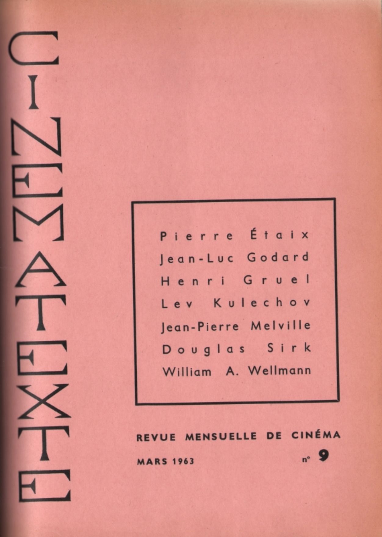 CINEMATEXTE magazine side cover Issue 9  March 1963