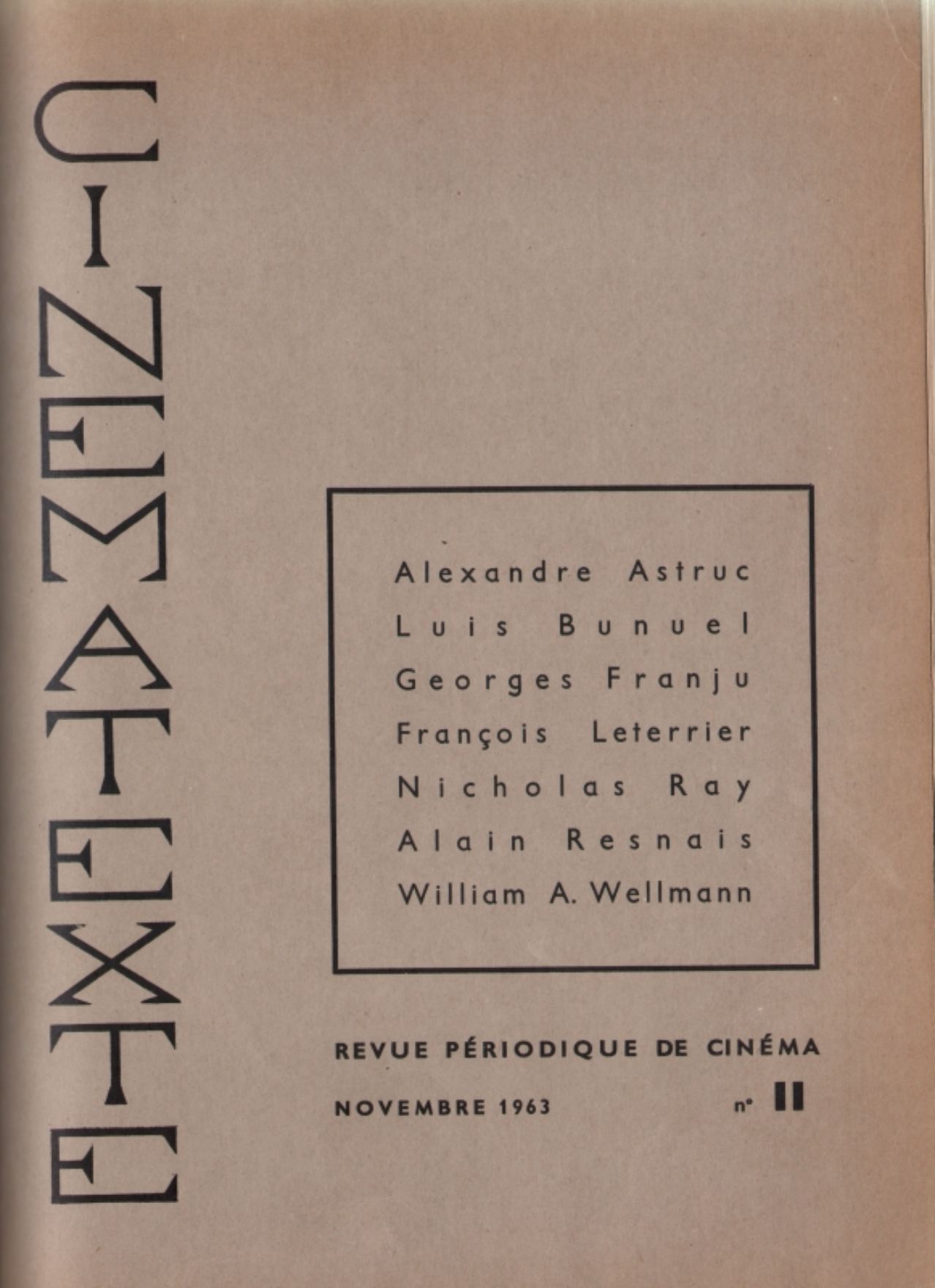 CINEMATEXTE magazine side cover Issue 11  November 1963