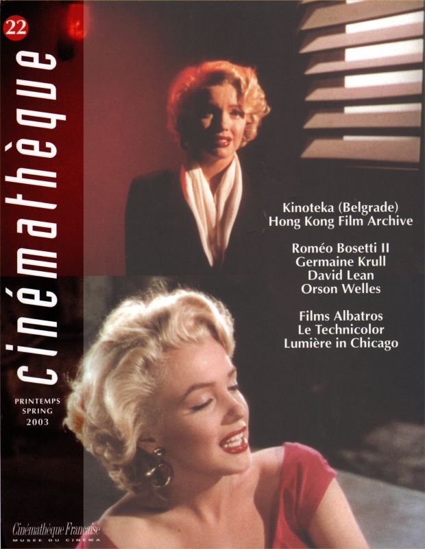 CINEMATHEQUE magazine side cover Issue 22 March 2003