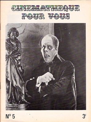CINEMATHEQUE POUR VOUS magazine side cover Issue 5 September/October 1972