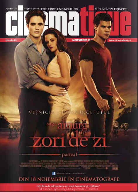 CINEMATIQUE magazine side cover Issue 6 November 2011
