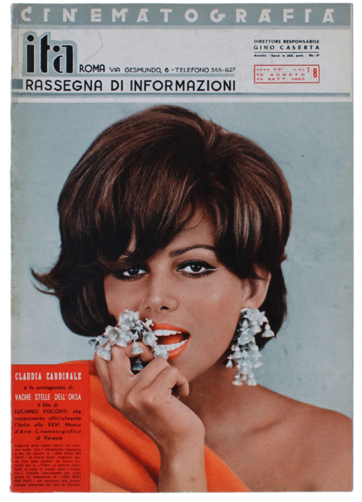 CINEMATOGRAFIA ITA magazine side cover Issue 7-8  August/September 1965