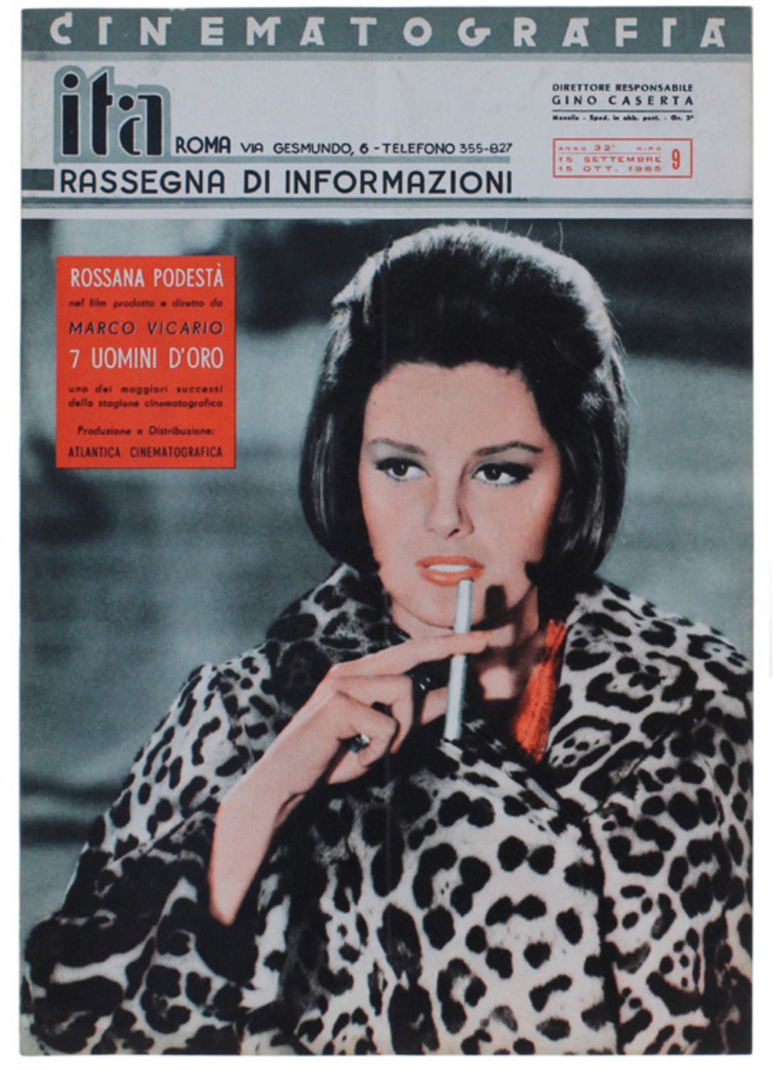 CINEMATOGRAFIA ITA magazine side cover Issue 9  September/October 1965