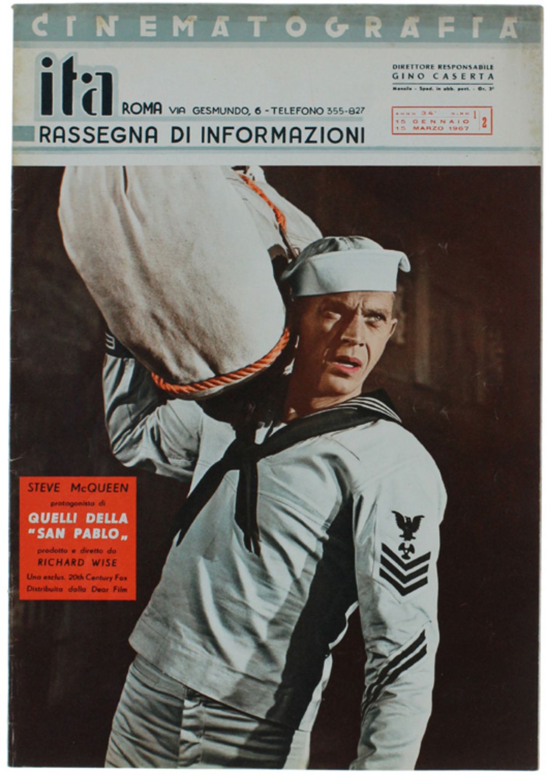 CINEMATOGRAFIA ITA magazine side cover Issue 1-2  January/March 1966