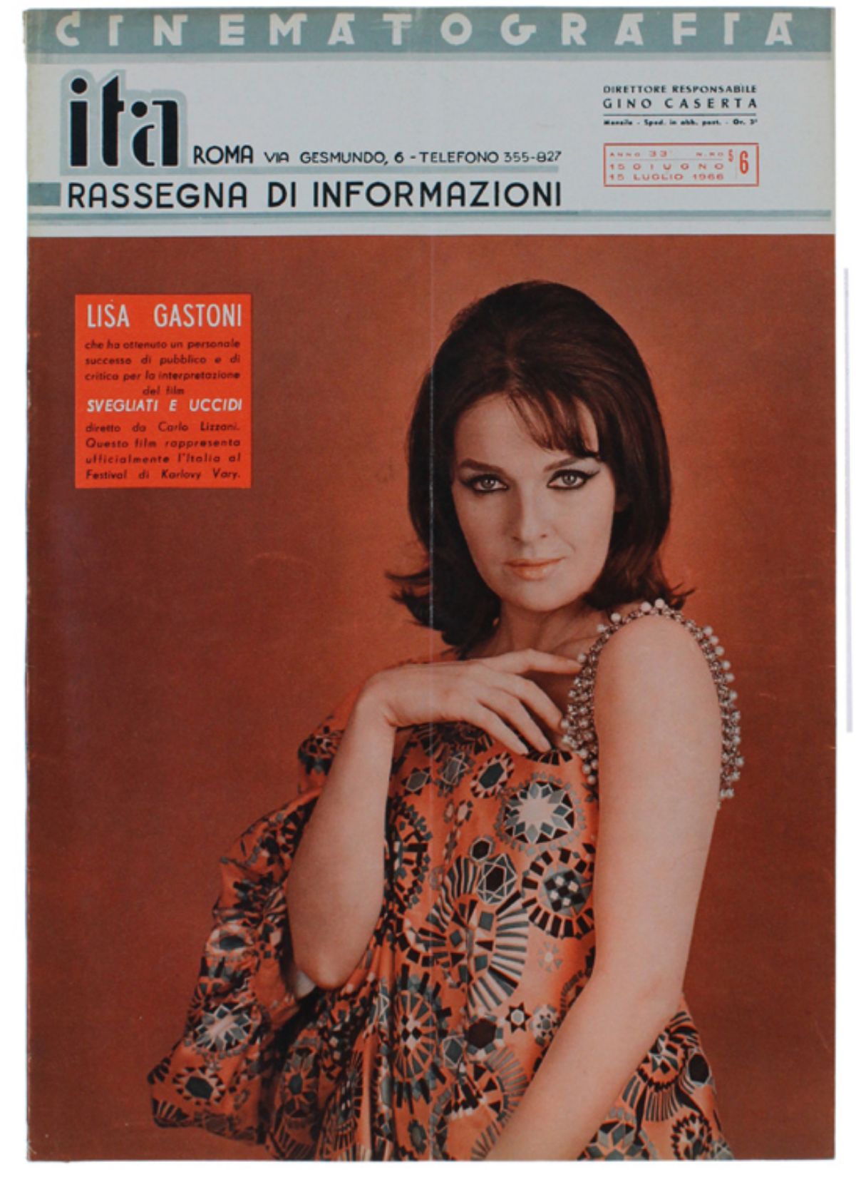 CINEMATOGRAFIA ITA magazine side cover Issue 6  June/July 1966