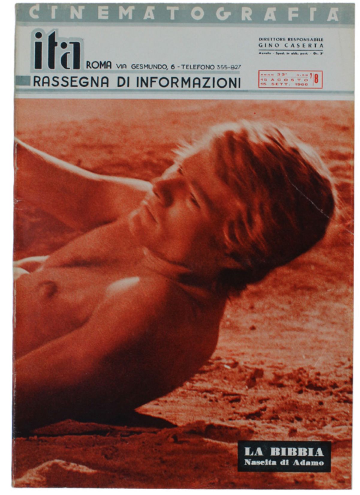 CINEMATOGRAFIA ITA magazine side cover Issue 7-8  August/September 1966