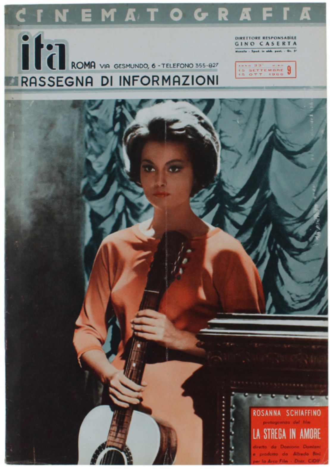 CINEMATOGRAFIA ITA magazine side cover Issue 9  September/October 1966