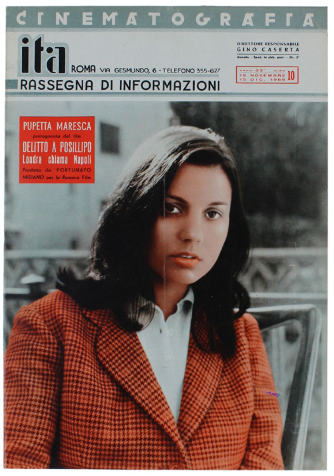 CINEMATOGRAFIA ITA magazine side cover Issue 10  November/December 1966