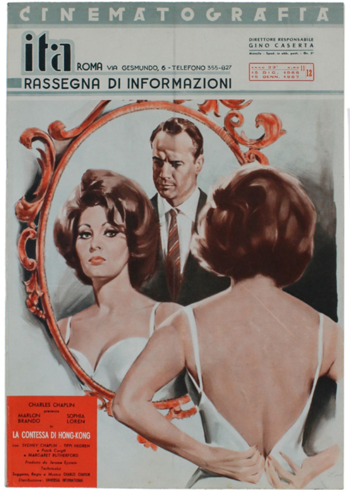 CINEMATOGRAFIA ITA magazine side cover Issue 11-12  December 1966/ January 1967 