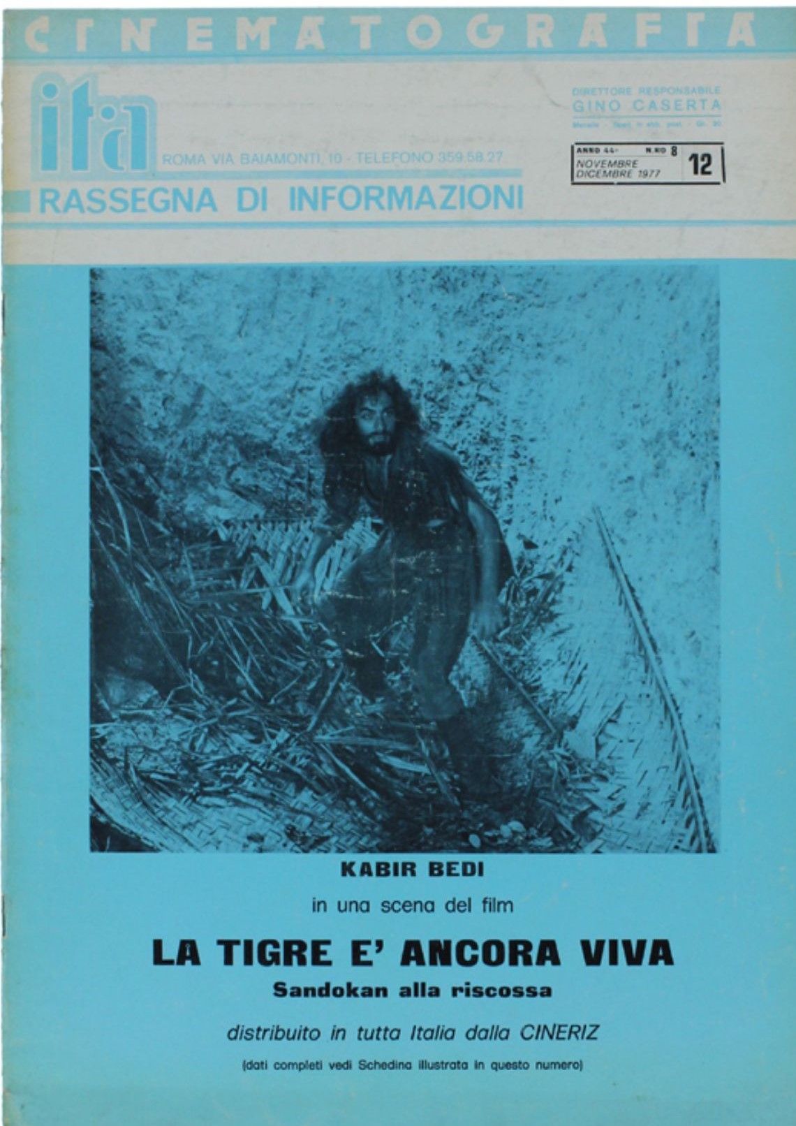 CINEMATOGRAFIA ITA magazine side cover Issue 8-12  November/December 1977