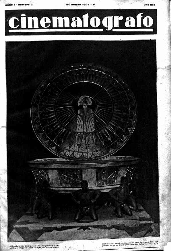 CINEMATOGRAFO magazine side cover Issue 2 20 March 1927