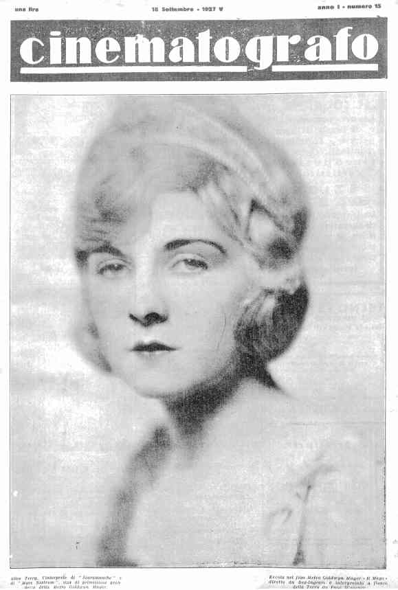 CINEMATOGRAFO magazine side cover Issue 15 18 September 1927