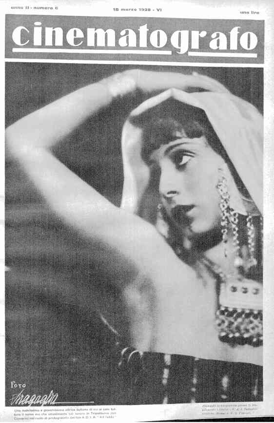 CINEMATOGRAFO magazine side cover Issue 6 18 March 1928