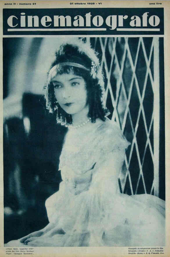 CINEMATOGRAFO magazine side cover Issue 21 21 October 1928