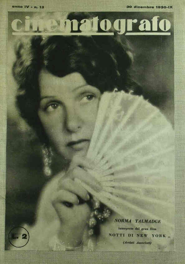 CINEMATOGRAFO magazine side cover Issue 12 30 December 1930