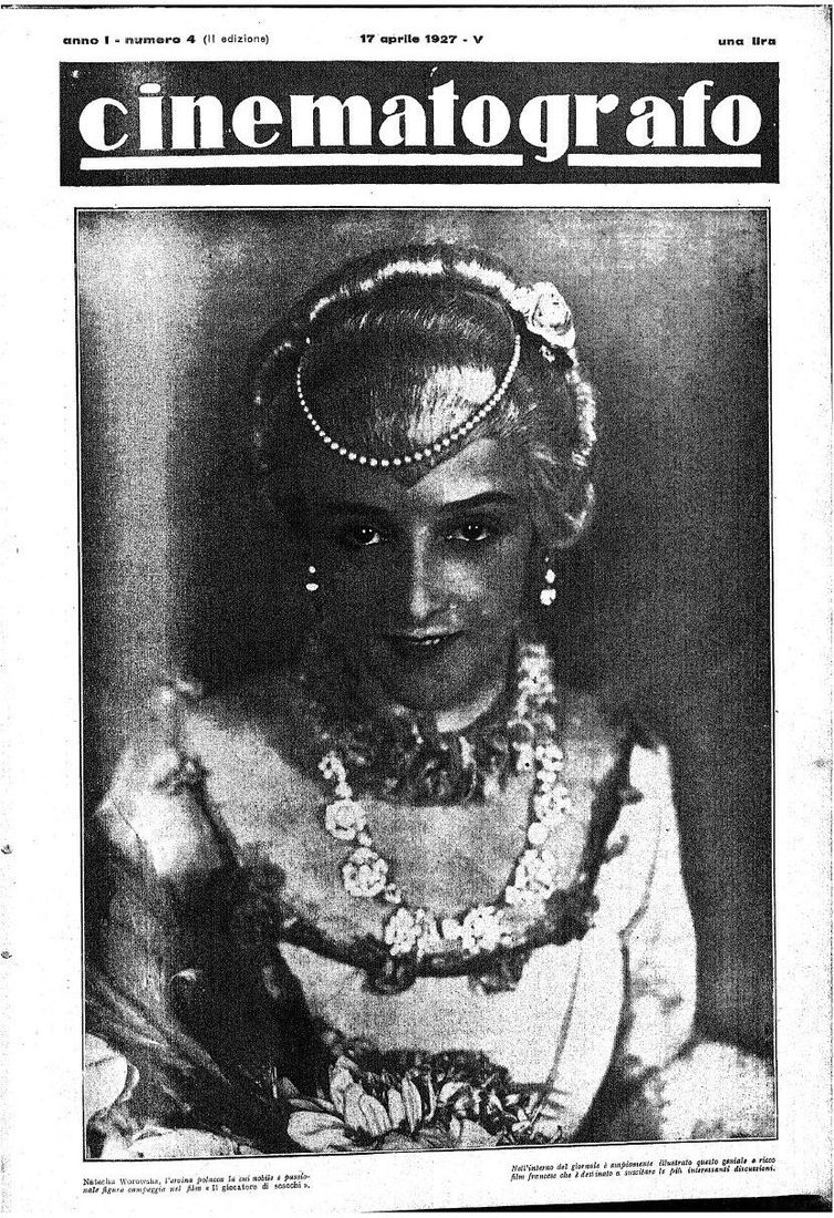CINEMATOGRAFO magazine side cover Issue 4 17 April 1927