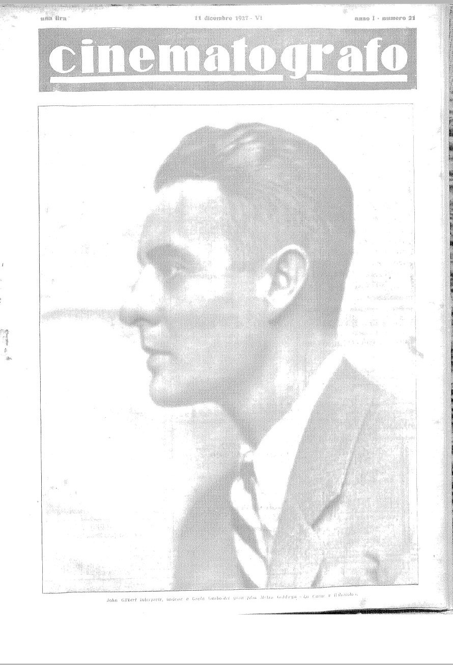 CINEMATOGRAFO magazine side cover Issue 21 11 December 1927