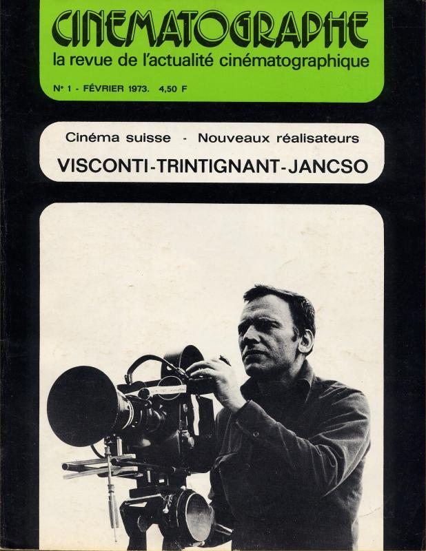 CINEMATOGRAPHE magazine side cover Issue 1 February 1973