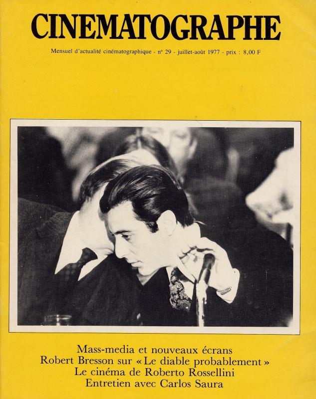 CINEMATOGRAPHE magazine side cover Issue 29 July 1977