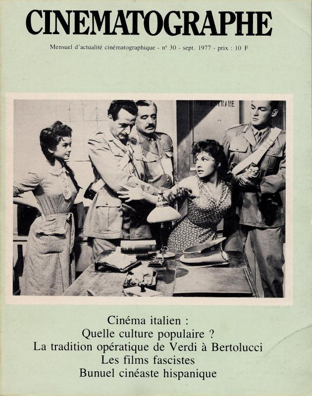 CINEMATOGRAPHE magazine side cover Issue 30 September 1977