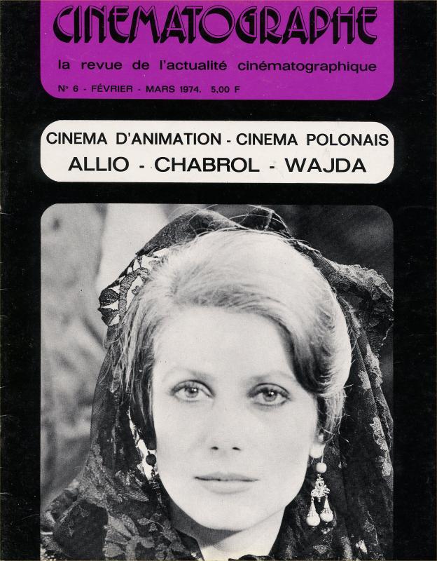 CINEMATOGRAPHE magazine side cover Issue 6 February 1974