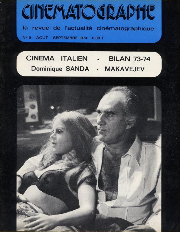CINEMATOGRAPHE magazine side cover Issue 9 August 1974