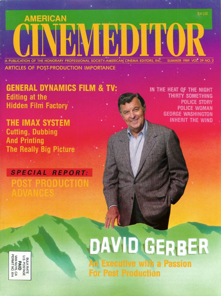 CINEMA EDITOR magazine side cover  Vol 39 No  2 Summer 1989