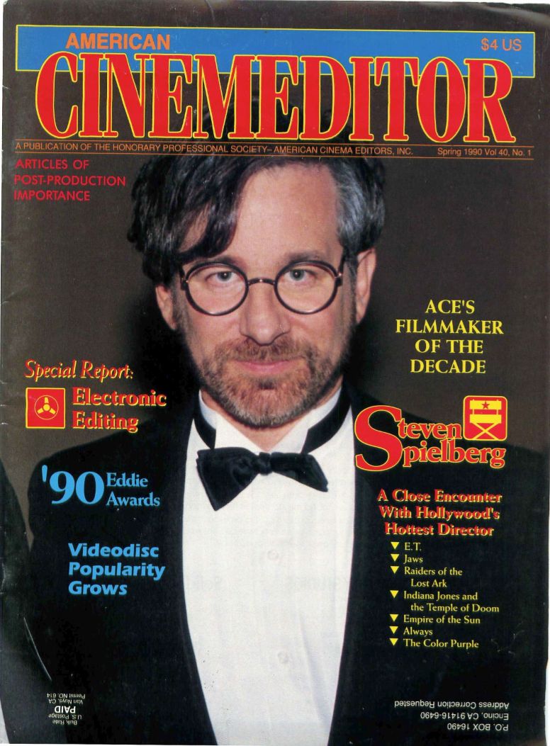 CINEMA EDITOR magazine side cover  Vol 40 No  1 Spring 1990