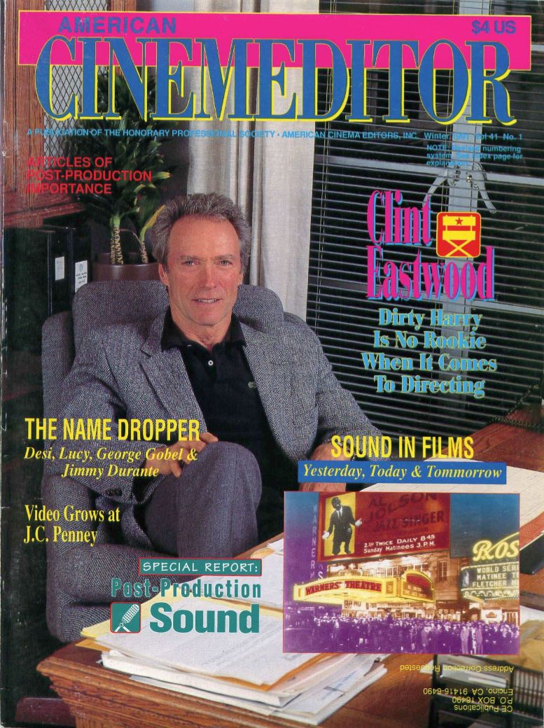 CINEMA EDITOR magazine side cover  Vol 41 No  1 Winter 1990