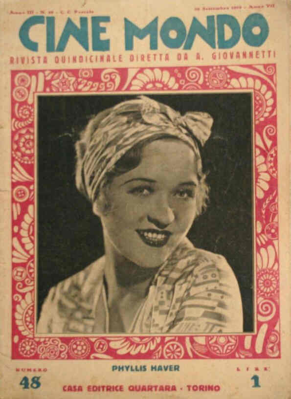 CINE MONDO magazine side cover Issue 48 20 September 1929
