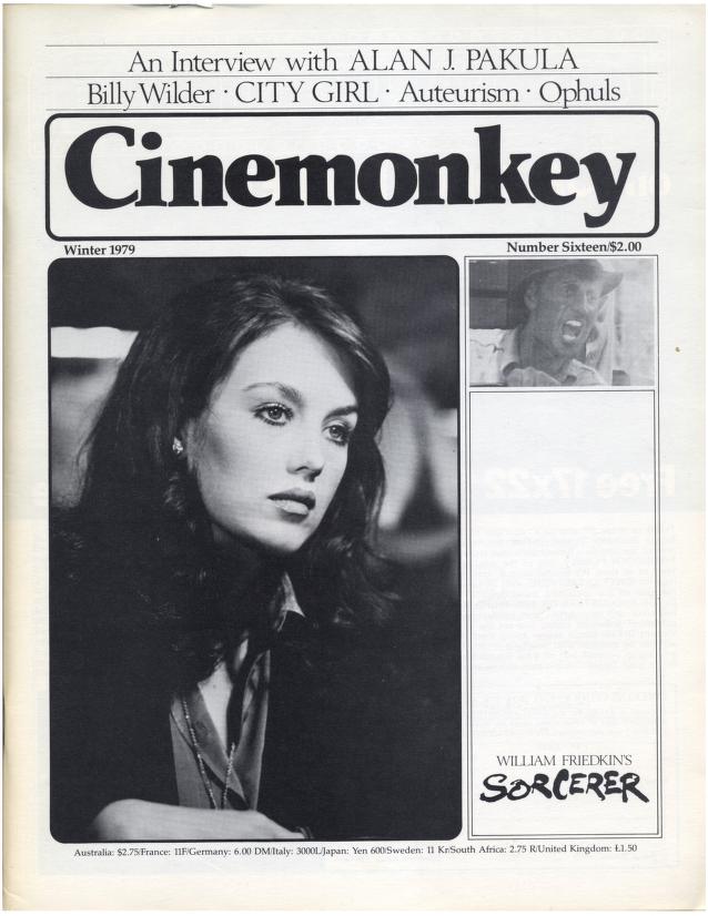 CINEMONKEY magazine side cover Issue 16 Winter 1979