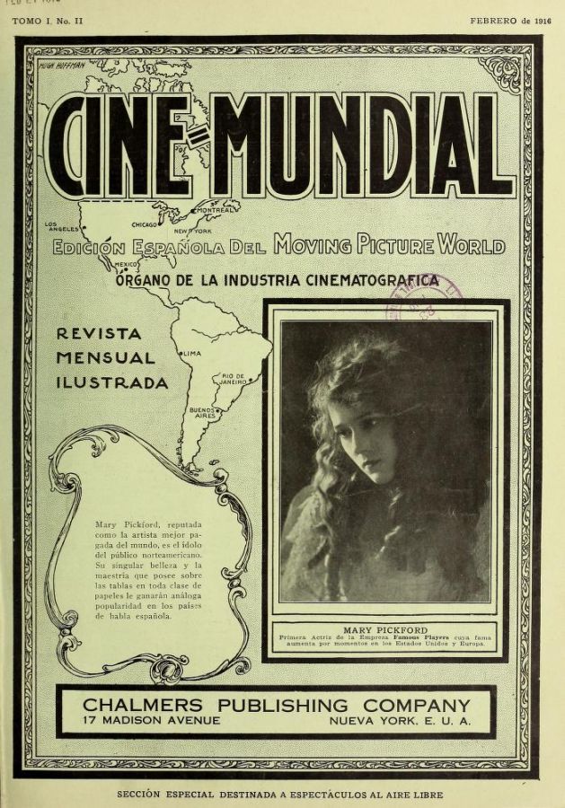 CINE-MUNDIAL magazine side cover Issue 2 February 1916