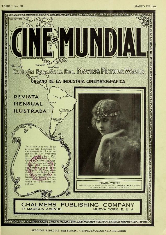 CINE-MUNDIAL magazine side cover Issue 3 March 1916
