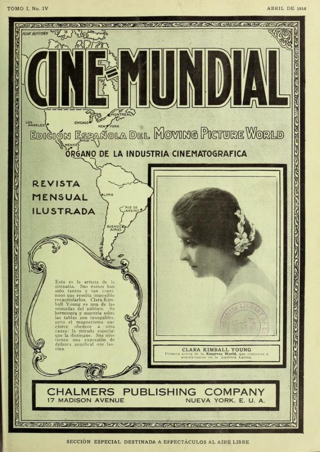 CINE-MUNDIAL magazine side cover Issue 4 April 1916