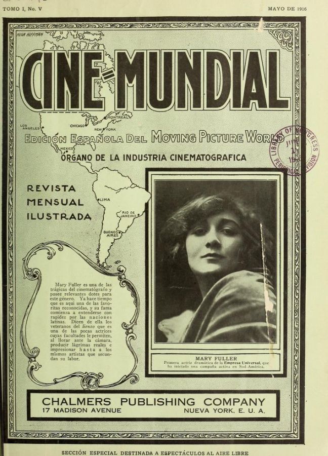 CINE-MUNDIAL magazine side cover Issue 5 May 1916