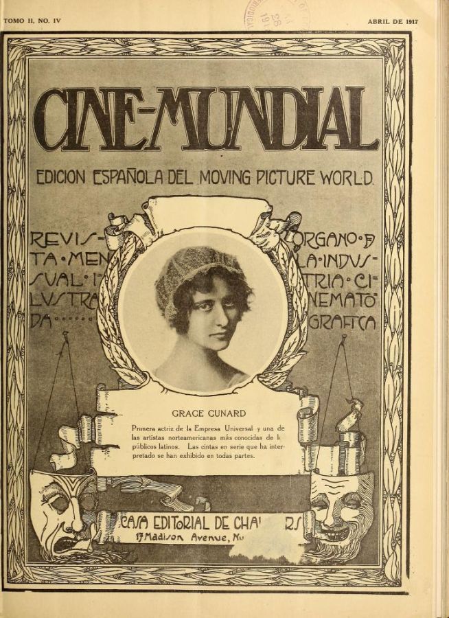 CINE-MUNDIAL magazine side cover April 1917