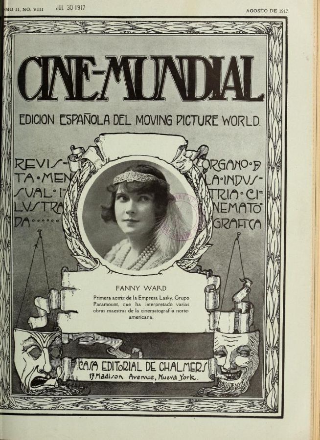CINE-MUNDIAL magazine side cover August 1917