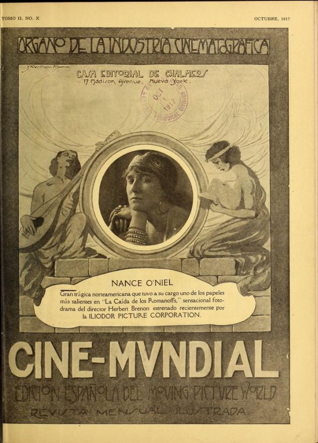 CINE-MUNDIAL magazine side cover October 1917