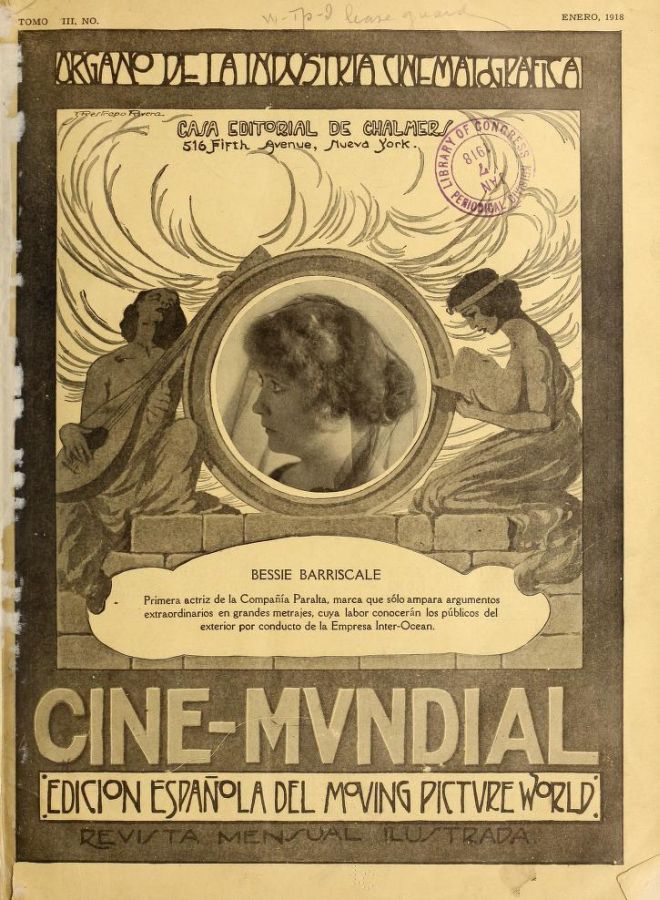 CINE-MUNDIAL magazine side cover January 1918