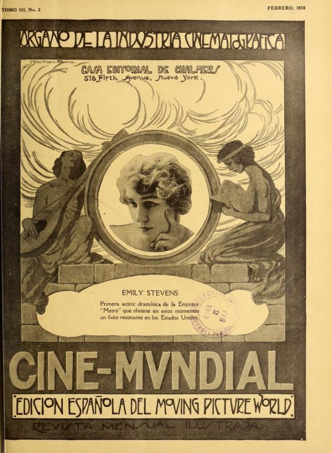 CINE-MUNDIAL magazine side cover February 1918