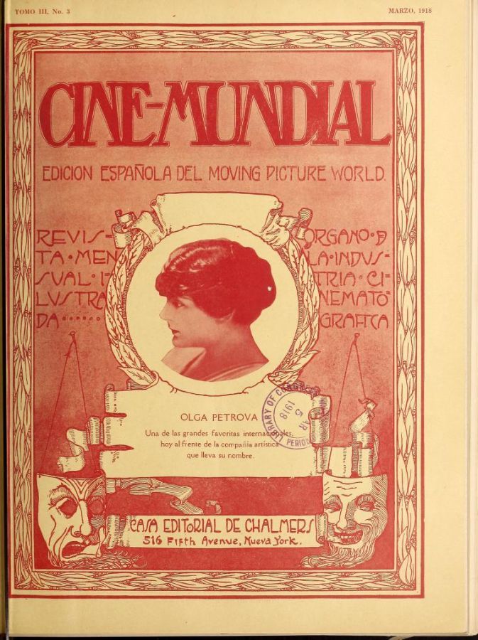 CINE-MUNDIAL magazine side cover March 1918