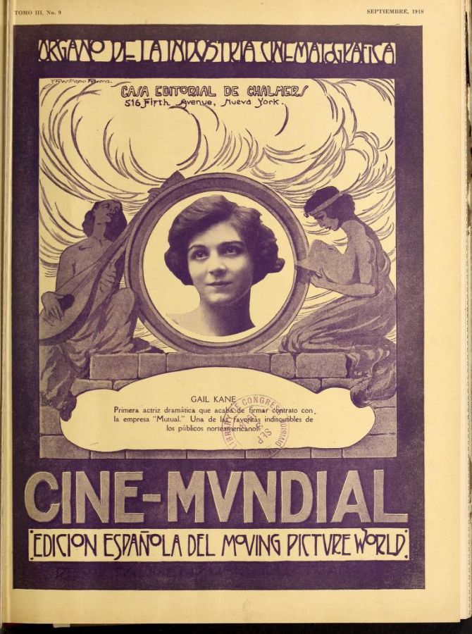 CINE-MUNDIAL magazine side cover September 1918