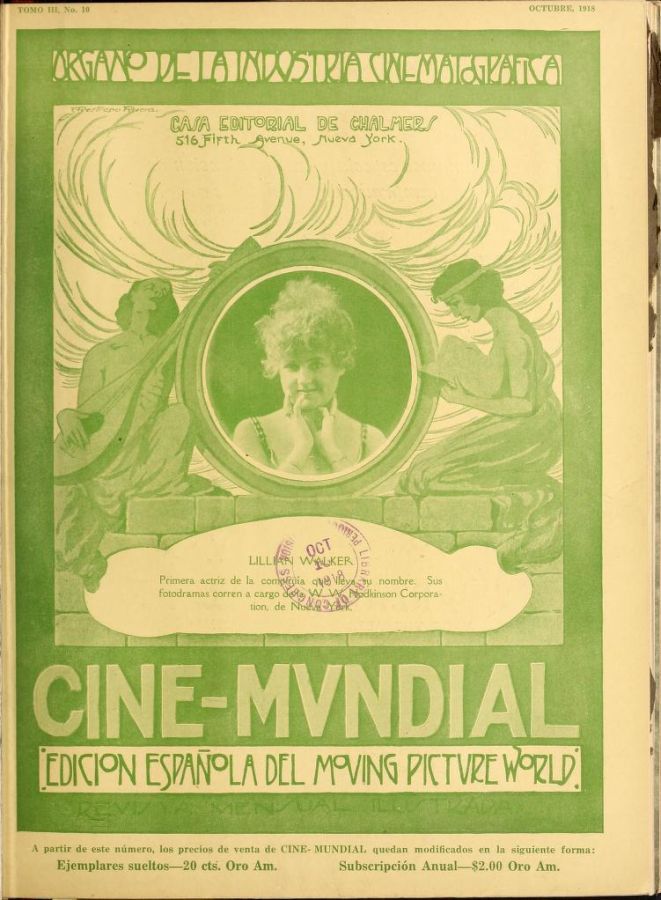 CINE-MUNDIAL magazine side cover October 1918