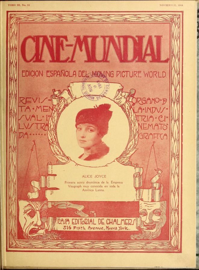 CINE-MUNDIAL magazine side cover November 1918
