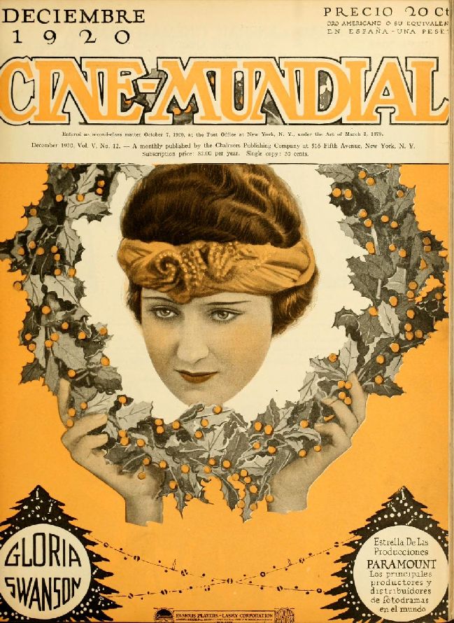 CINE-MUNDIAL magazine side cover December 1920