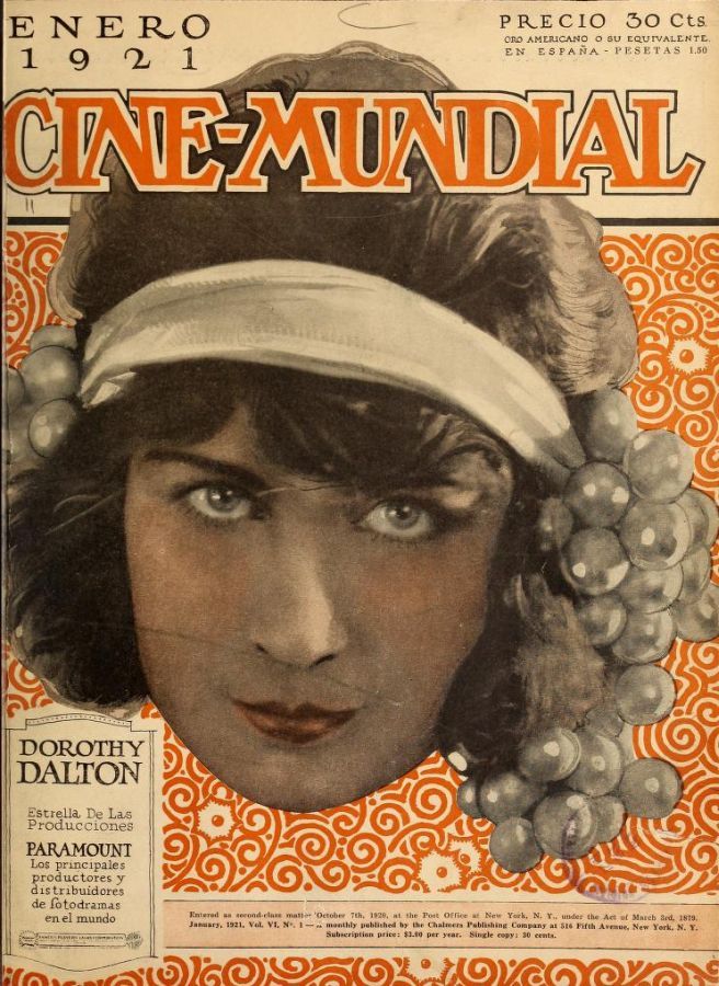CINE-MUNDIAL magazine side cover January 1921